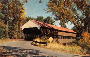 Old Covered Bridge in New England Postcard