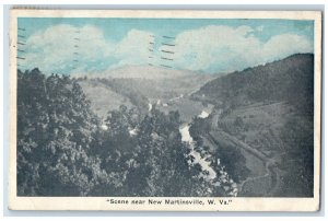1933 Aerial Scene Near Martinsville West Virginia W VA Vintage Posted Postcard