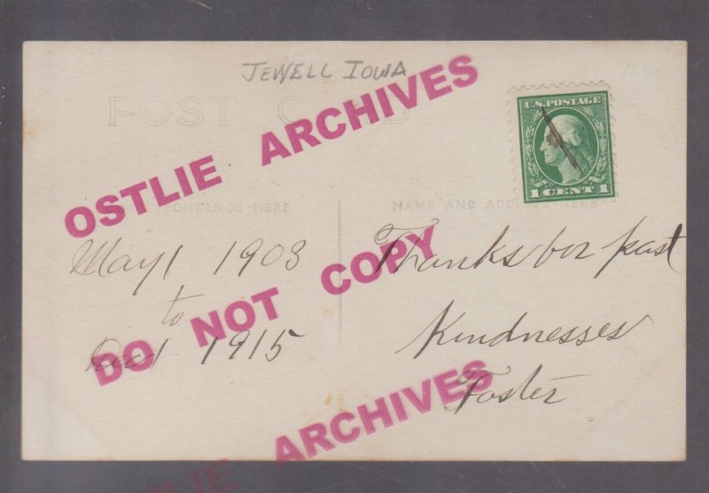 Jewell IOWA RPPC 1915 MAILMAN CHRISTMAS Card USPS RFD US Mail Buggy