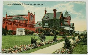 Huntingdon Pa Penna's Industrial Reformatory with Beautiful Gardens Postcard I2