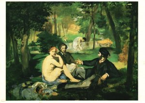 Vintage Postcard Le Dejeuner Sur L'Herbe Edouard Manet French Oil On Canvas