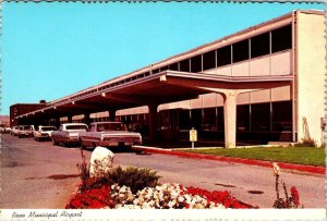 Reno, NV Nevada RENO MUNICIPAL AIRPORT Terminal~60's Cars  4X6 Aviation Postcard