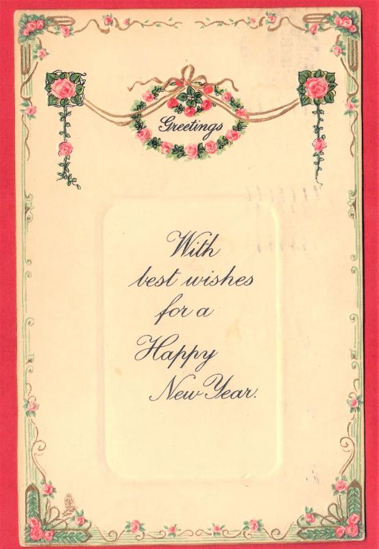 GREETINS HAPPY NEW  YEAR  1911 SERIES N4060 TUCKER POSTCARDS  3.5 X 5.5  PC17