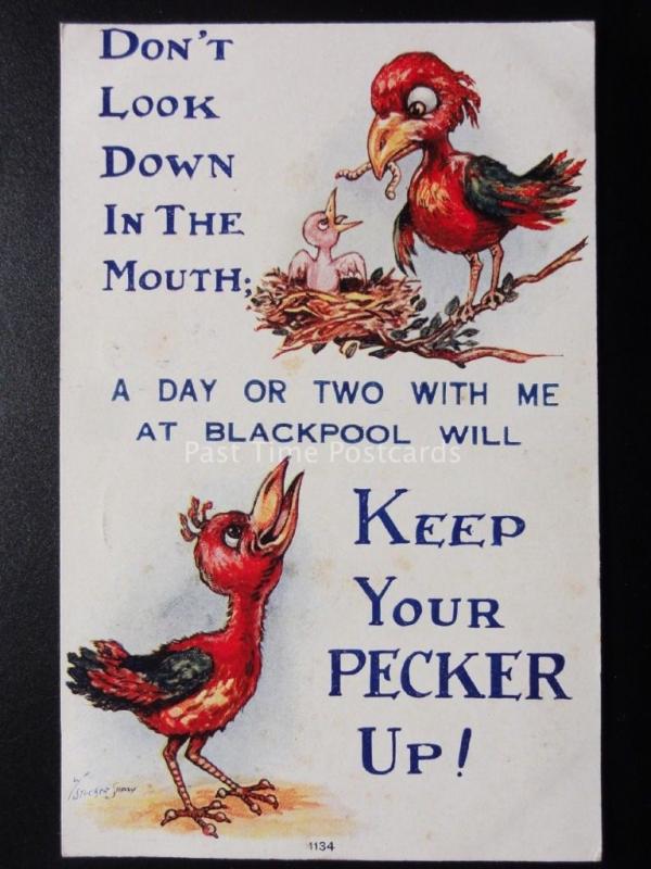 Stocker Shaw DON'T LOOK DOWN IN THE MOUTH, KEEP YOUR PECKER UP Blackpool c1925