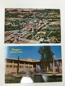 Stanford University Campus Postcard Aerial View & Medical Center 1950s Calif CA