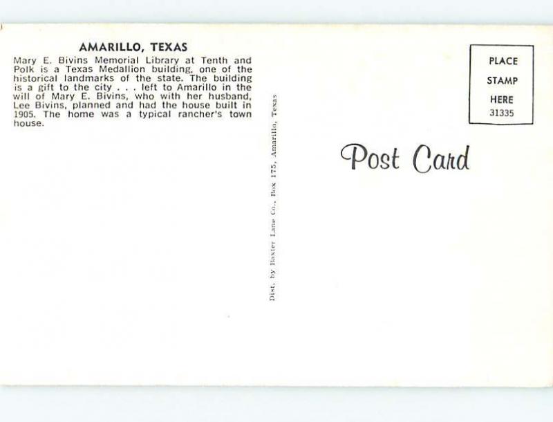 Unused Pre-1980 HOSPITAL SCENE Amarillo Texas TX J9140