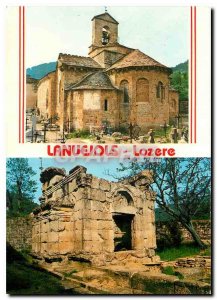 Postcard Modern Lanuejols Lozere The Church and the Mausoleum