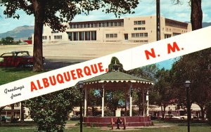 Vintage Postcard Greetings From Albuquerque New Mexico Johnson Gymnasium Campus