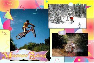 Sports MOUNTAIN BIKING  Summer, Snow & Water BIKE RIDING~RIDERS  4X6 Postcard