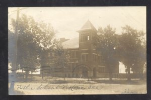 RPPC PEOTONE ILLINOIS PUBLIC SCHOOL BUILDING 1907 REAL PHOTO POSTCARD