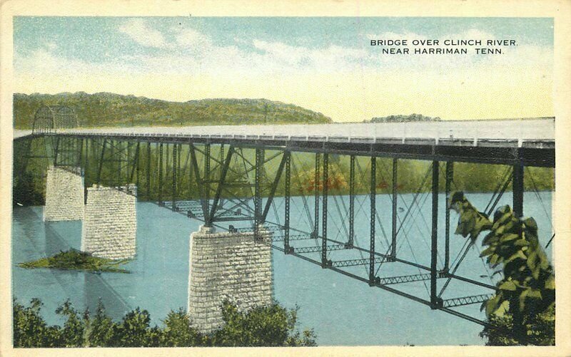 Commercialchrome Bridge Clinch River Harriman Tennessee 1920s Postcard 11220 