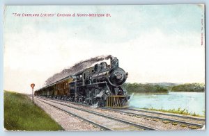 Chicago Illinois Postcard Overland Limited North-Western RY. Train c1908 Vintage