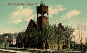 Postcard IL Peoria Baptist Church C.1910 M19