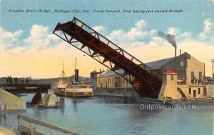 Franklin Street Bridge, Michigan City, IN, USA Military Battleship 1911 