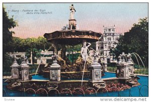 Fontana Dei Gigli Della Villa Pamphili, ROME, Lazio, Italy, PU-1918