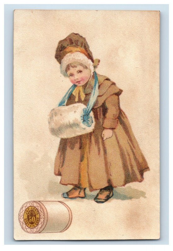 1880s J&P Coats Spool Thread Babies At Play Lot Of 3 P157