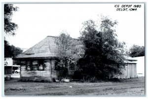 1980 ICG Depot Deloit Iowa IA Railroad Train Depot Station RPPC Photo Postcard