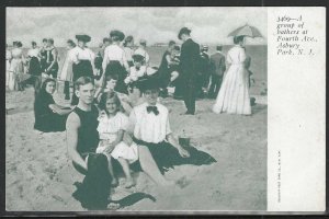 A Group of Bathers, Asbury Park, New Jersey, Very Early Postcard, Unused