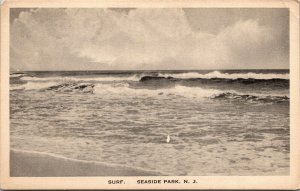 Vtg Ocean Surf Beach Waves Seaside Park New Jersey NJ Postcard