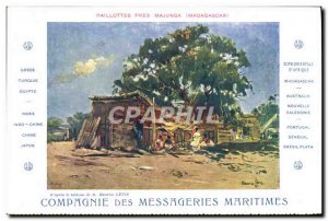 Postcard Old Boat couriers Maritimes Greece Paillottes near Mahajanga Madagascar