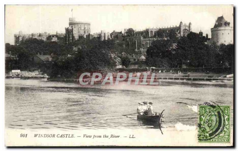 Postcard Old Windsor Castle View From The River