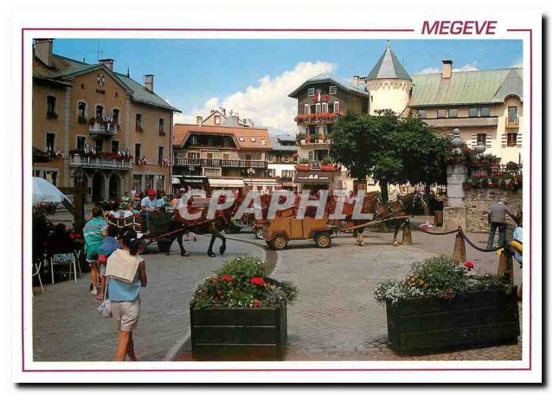Modern Postcard Megeve Haute Savoie resort center