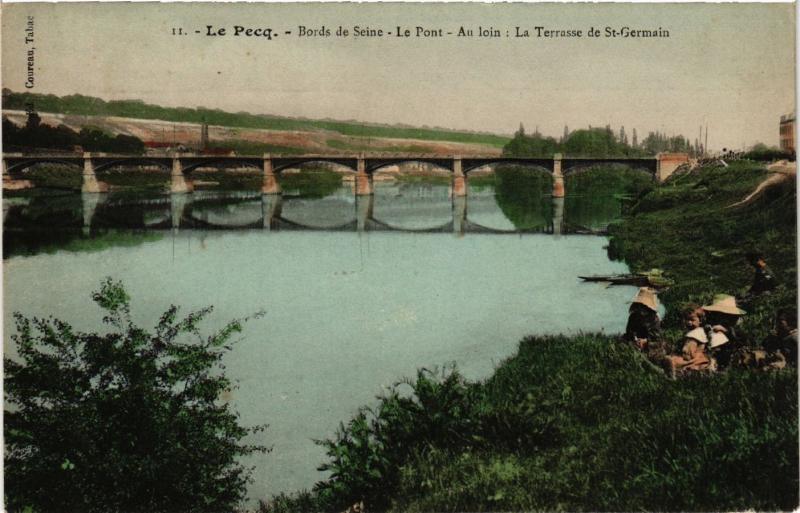 CPA Le PECQ - Bords de SEINE - Le PONT-Au loin La Terrasse de (453124)