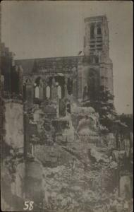 Epernay France WWI Bombed Church Real Photo Postcard