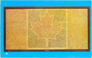 Triple C Mosaic Maple Leaf Canadian Flag made with Canadian Canadian Coins, Chro