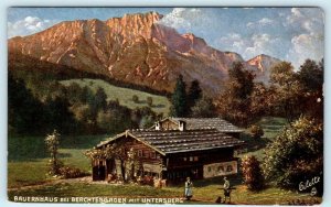 Tuck Oilette BERCHTESGADEN, Germany ~ PEASANT'S HOME Untersberg c1910s Postcard