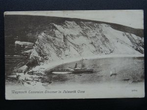 Dorset WEYMOUTH Excursion Steamer in Lulworth Cove c1909 Postcard