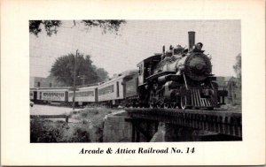 Trains Arcade and Attica Railroad No 14 Leaving Aracde Pennsylvania  In 1968