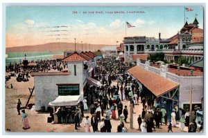 1909 Busy Scene On The Pike Long Beach California CA Antique Posted Postcard