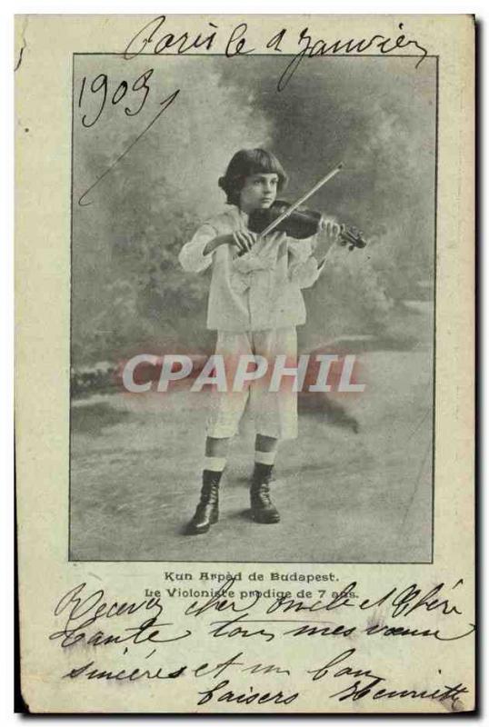 Old Postcard Kun Arpad Budapest Violinist prodigy 7 years