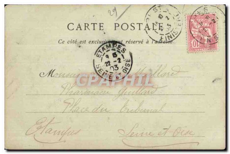 Old Postcard La Jetee a Storm Lighthouse Lighthouse Day