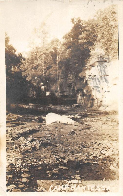 F24/ Boone Iowa Real Photo RPPC Postcard Camp Hantessa Cliff c1910