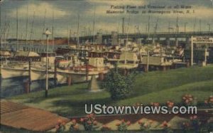 Veteran's of all Wars Memorial Bridge - Manasguan River, New Jersey NJ Postcard