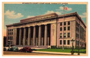 Postcard COURT HOUSE SCENE Kansas City Kansas KS AR6679