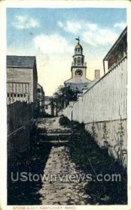 Stone Alley & Town Clock - Nantucket, Massachusetts MA  