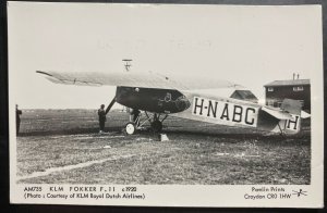 Mint Netherlands Real Picture Postcard KLM Fokker F 11