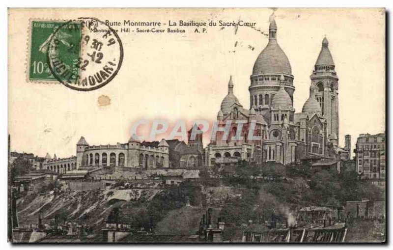 Old Postcard Montmartre's Sacre Coeur Basilica