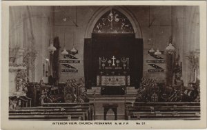 PC PAKISTAN, CHURCH, PESHAWAR, Vintage REAL PHOTO Postcard (b43351)