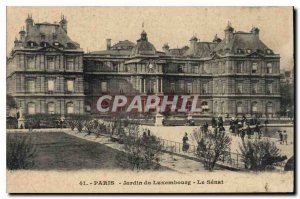 Postcard Old Paris Luxembourg Garden Le Senat