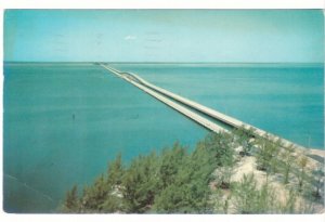 Gandy Bridge Looking West, Tampa Bay, Florida, Vintage 1958 Chrome Postcard