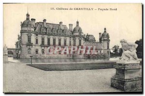 Postcard Old Chateau of Chantilly north frontage