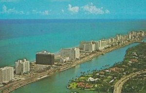 Indian Creek Miami Beach Hotels Aerial Rare American Postcard