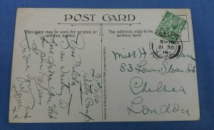 WW1 EMBROIDERED SILK POSTCARD CANADA FOR EVER MAPLE LEAF POSTED 1916  D1