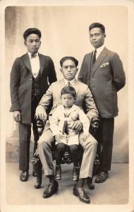 Philippines Men in Suits Boy in Sailor Outfit Real Photo Postcard JE229710