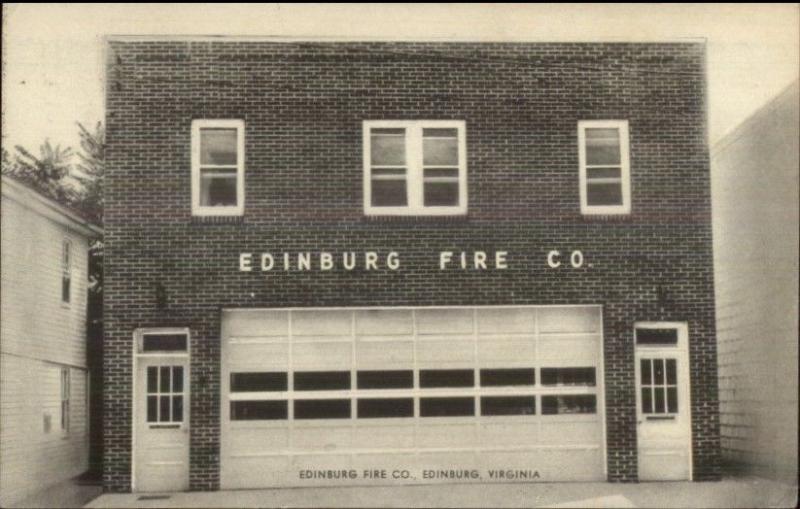 Edinburg VA Fire Station c1940s-50s Postcard
