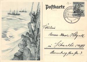 C21/ German Military Empire Foreign Postcard Germany Continental '37 Ships Navy4